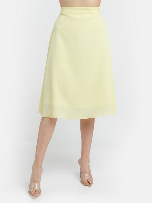 Zink London Yellow A-Line Skirt Price in India