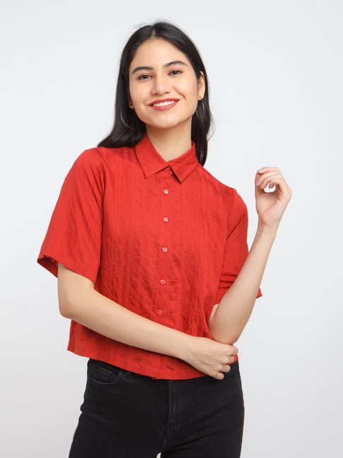 Zink London Red Regular Fit Shirt Price in India
