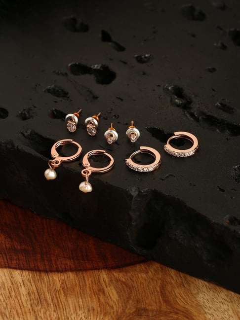 Rose Gold-Plated Rose Quartz Hoop Earrings | Z for Accessorize | Accessorize  ROI