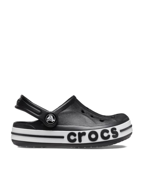 Crocs Kids Bayaband Black Back Strap Clogs