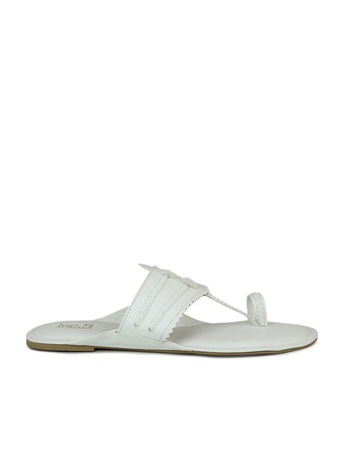 Inc.5 Women's White Toe Ring Sandals Price in India