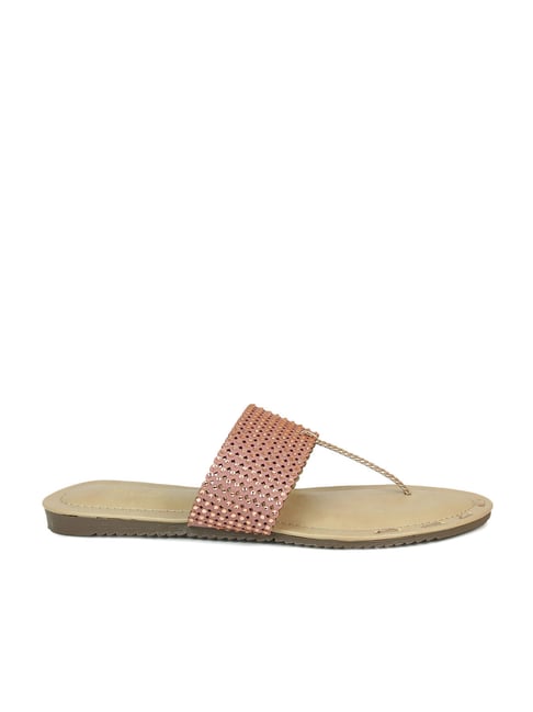 Inc.5 Women's Rose Gold T-Strap Sandals Price in India