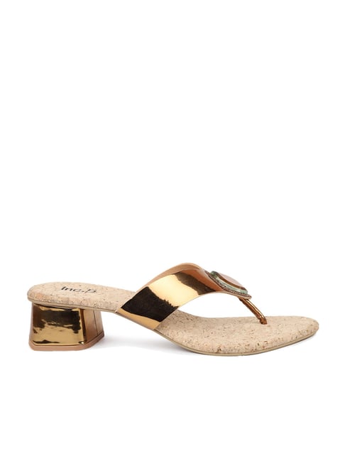 Inc.5 Women's Antique Gold Thong Sandals Price in India