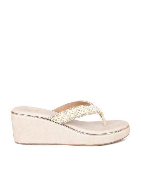 Inc.5 Women's Beige Thong Wedges Price in India