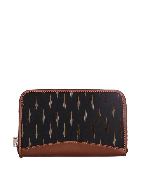 ZOUK Black Printed Zip Around Wallet for Women-picture-25