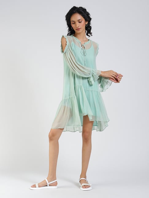 Buy Label Ritu Kumar Green Mini High-Low Dress With Camisole for Women's  Online @ Tata CLiQ