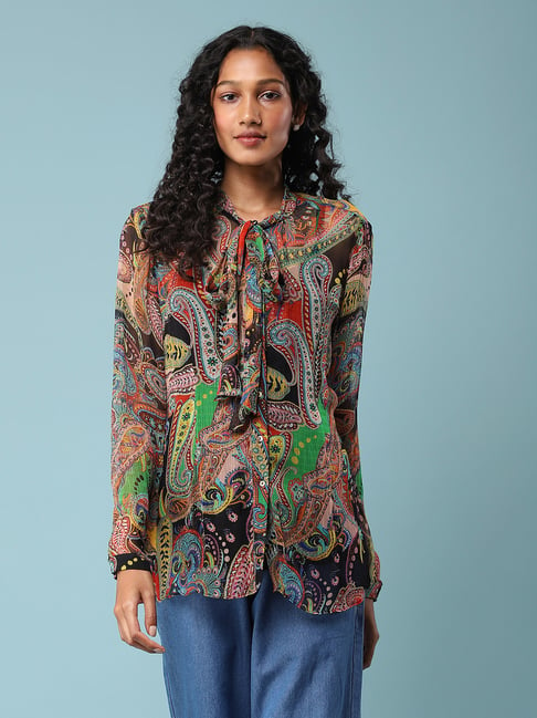 aarke Ritu Kumar Multicolor Paisley Shirt With Inner Price in India