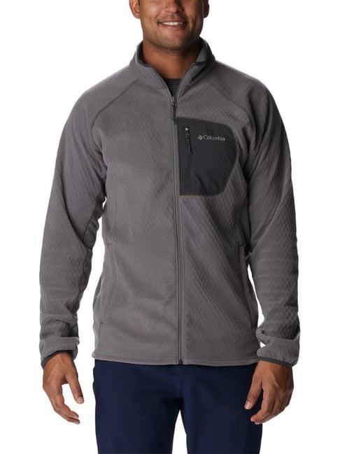 Columbia Men Grey M Outdoor Tracks Full Zip Jacket