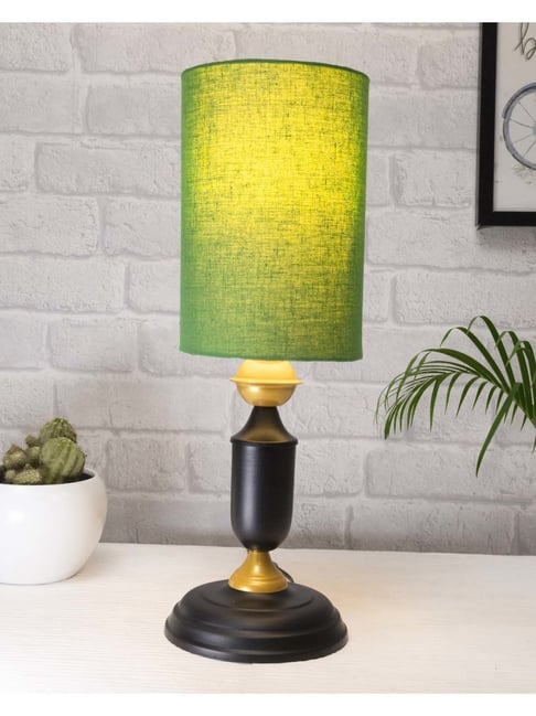 Buy Homesake Black Green Table Lamp With Cylinder Shade at Best