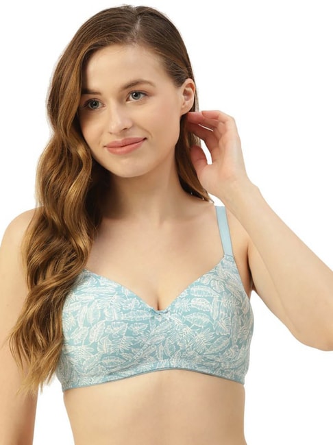 Leading Lady Blue Non-Wired Non-Padded Push-Up Bra Price in India