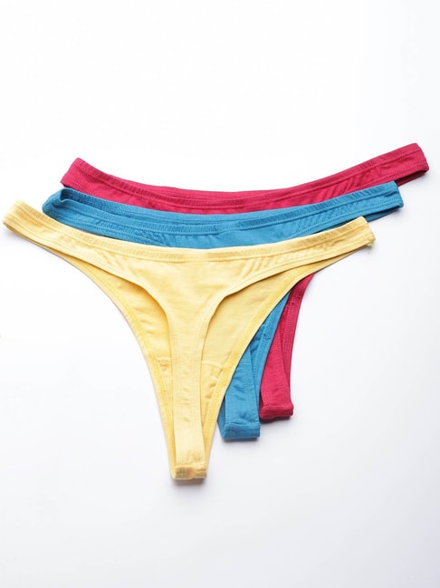 Leading Lady Multicolor Thongs Panty (Pack Of 3)