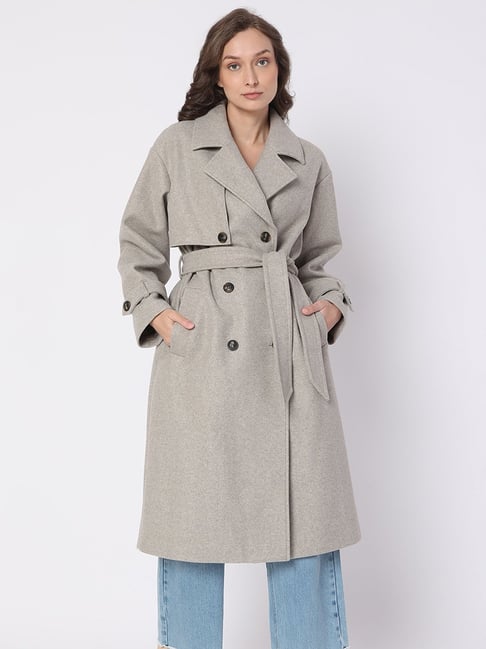 Vero moda check hot sale double breasted tailored coat