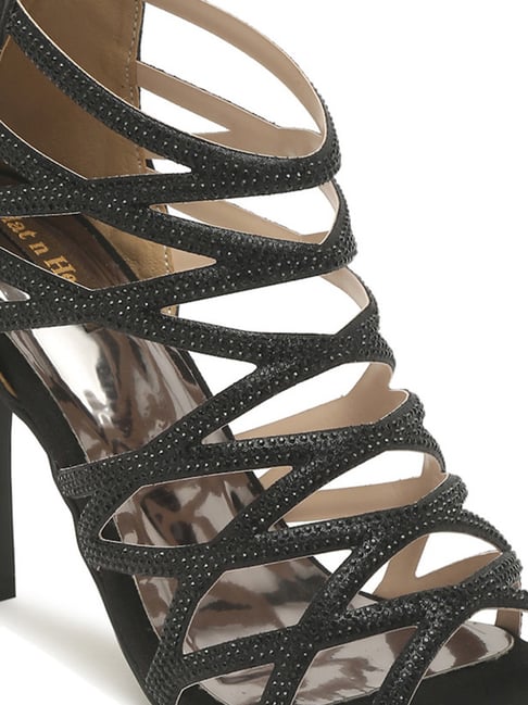 Everybody Can-Can Black Suede Caged Heels | Heels, Caged heels, Black high  heels