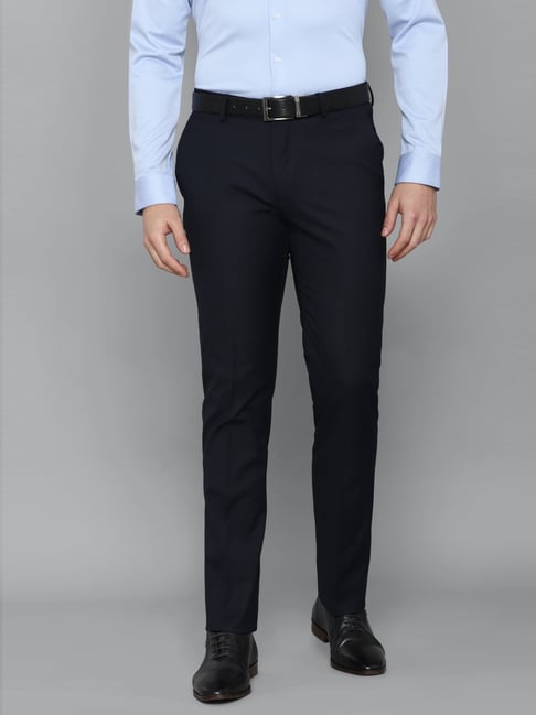 Louis Philippe Navy Slim Fit Trousers-picture-46