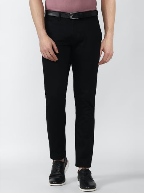 Van Heusen Sport Black Cotton Slim Fit Trousers