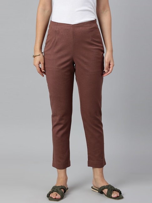 Buy Brown Ankle Length Pant Rayon for Best Price Reviews Free Shipping