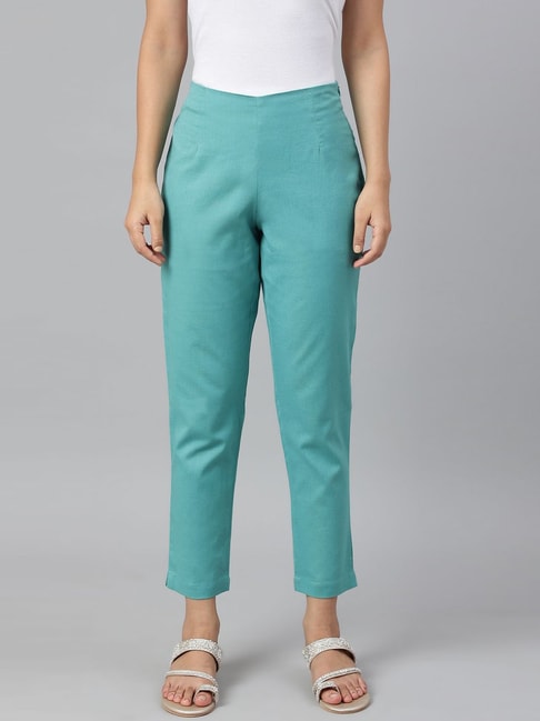 Buy W White Straight Trousers online