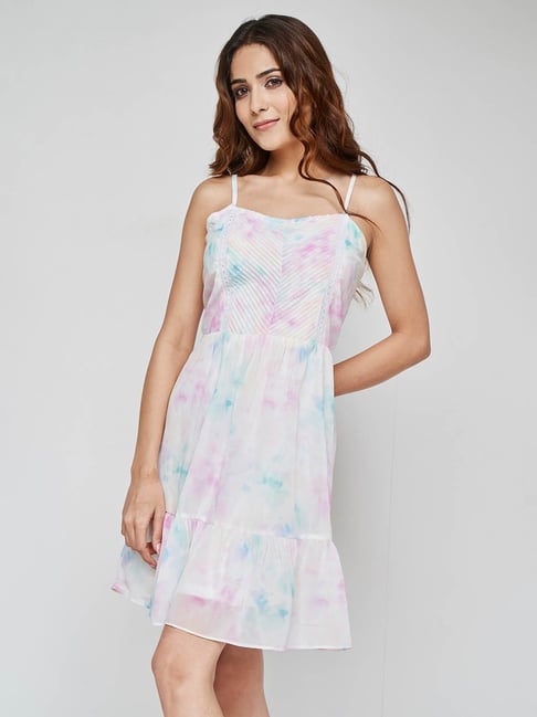 AND Multicolor Tie - Dye Fit & Flare Dress Price in India