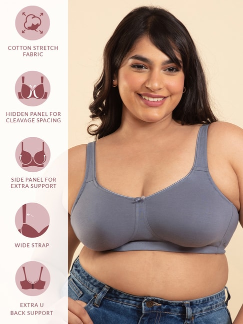 Buy Nykd Flawless Me Breast Separator Cotton Bra - Blue for Women