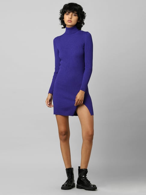 Only Blue Mini Sweater Dress Price in India