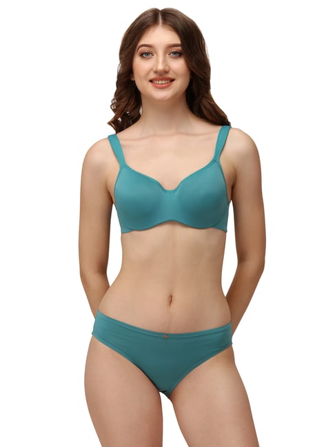 Soie Teal Bra & Panty Set