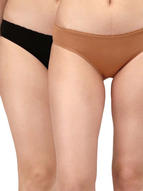 Soie Black & White Bikini Panty - Pack of 2 Price in India