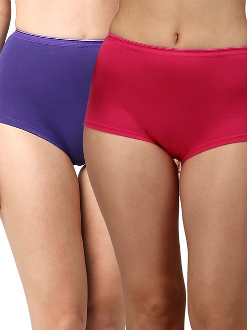 Soie Pink & Purple Boy Shorts - Pack of 2 Price in India