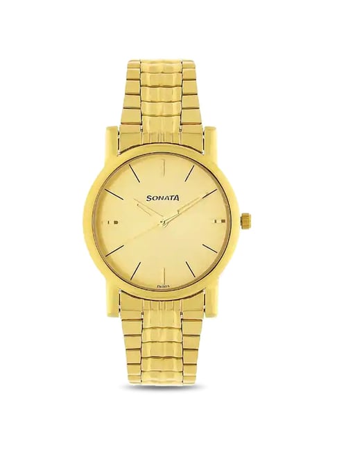 Sonata watch sale golden color