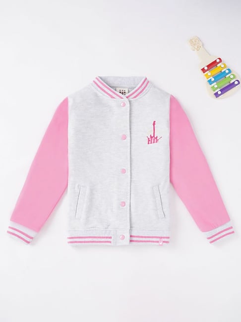 Buy Baby Pink M Varsity Jacket Online At Best Prices | Tarefaan