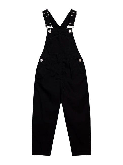Budding Bees Boys Black Solid Dungaree
