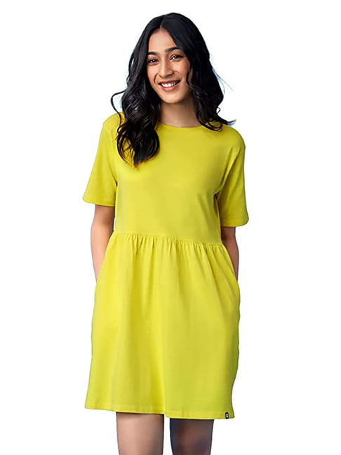 The Souled Store Yellow Mini Fit & Flare Dress Price in India