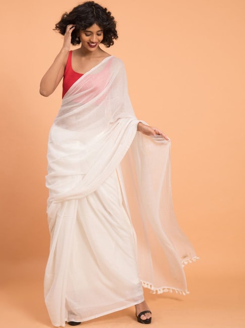 Silk Bazar White Sarees - Buy Silk Bazar White Sarees online in India
