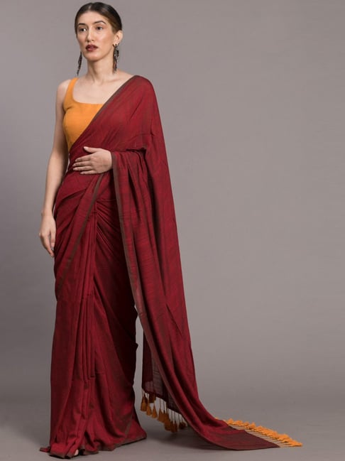 Buy Carmine Maroon Georgette Saree online-Karagiri