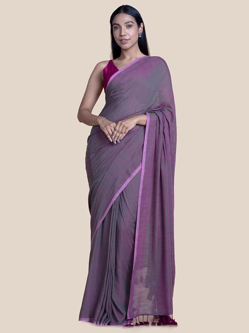 Buy Suta Purple Saree Without Blouse for Women Online @ Tata CLiQ