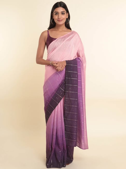 Buy Suta Purple Saree Without Blouse for Women Online @ Tata CLiQ