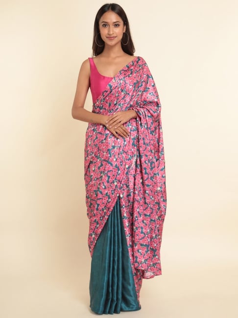 Buy Suta Red & Purple Plain Saree Without Blouse for Women Online @ Tata  CLiQ