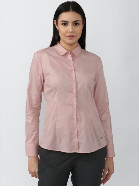 Van Heusen Pink Regular Fit Shirt Price in India