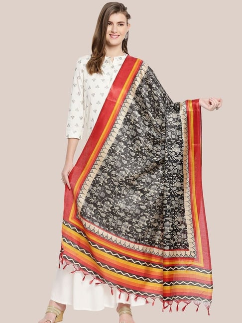 Dupatta Bazaar Black Printed Dupatta