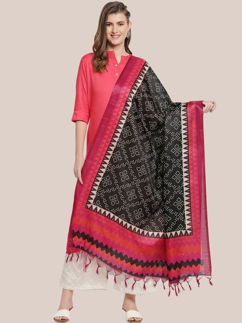 Dupatta Bazaar Black Printed Dupatta