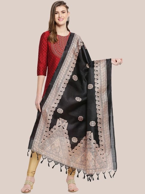 Dupatta Bazaar Black Printed Dupatta