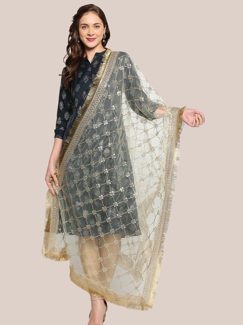 Dupatta Bazaar Pastel Green Embellished Dupatta