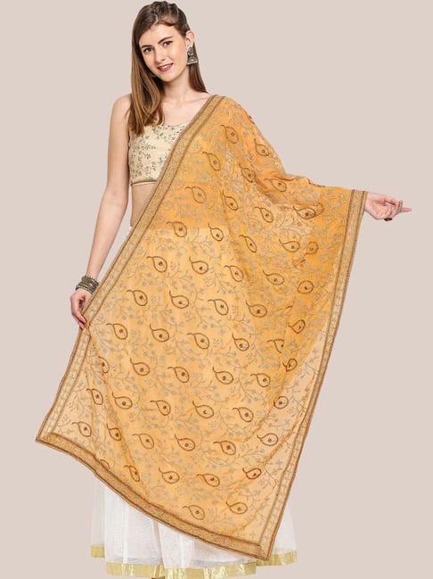 Dupatta Bazaar Gold Embroidered Dupatta