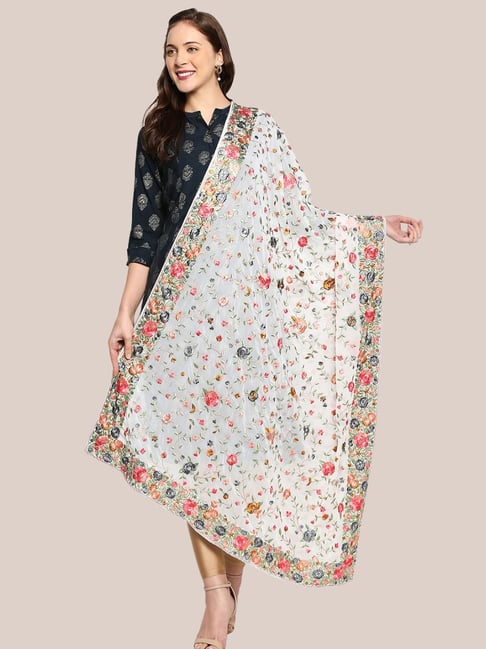 Dupatta Bazaar White Embroidered Dupatta