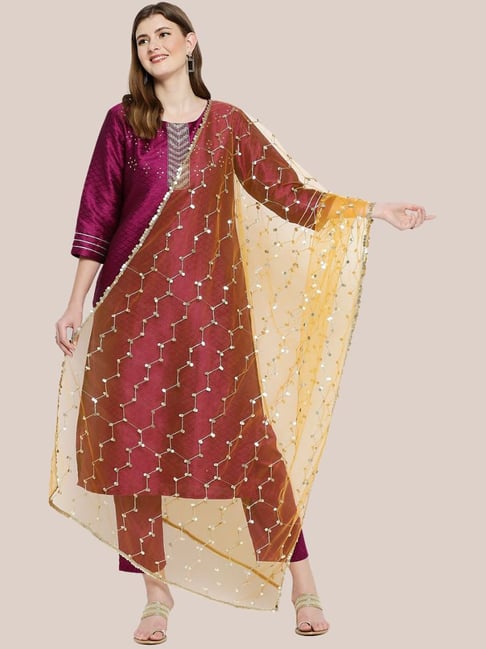 Dupatta Bazaar Yellow Embellished Dupatta