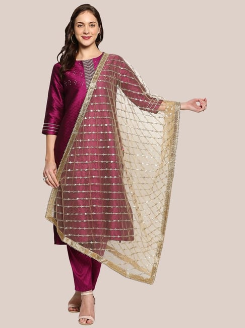 Dupatta Bazaar Gold Embellished Dupatta