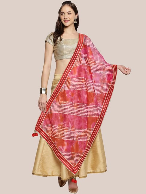 Dupatta Bazaar Red Printed Dupatta
