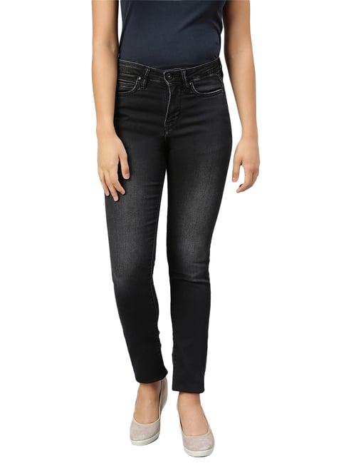 Woodland Black Regular Fit Lightly Washed Jeans-image-20