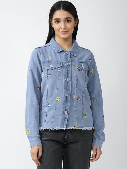 Buy BuyNewTrend Blue Puff Sleeve Denim Jacket For Women Online at Best  Prices in India - JioMart.