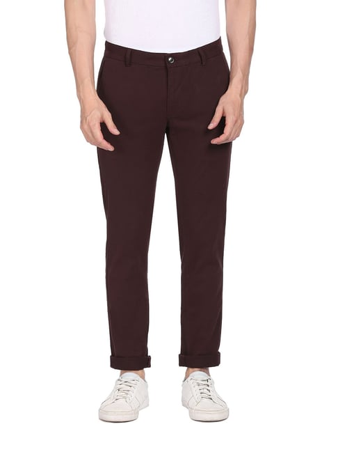 Buy Arrow Sports Printed Flat Front Trousers - NNNOW.com