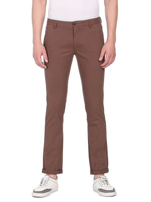Chocolate  Laundered Linen Belted Trouser  Pure Collection